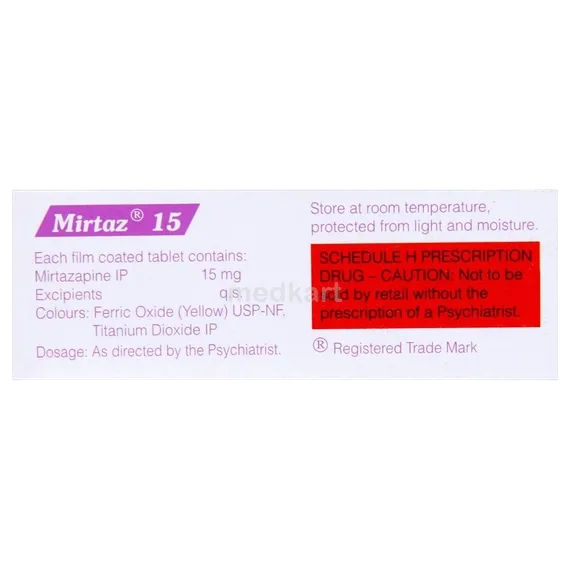 mirtaz 15mg tablet 10's